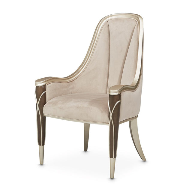 Michael Amini Villa Cherie Hazelnut Arm Chair - Home Elegance USA