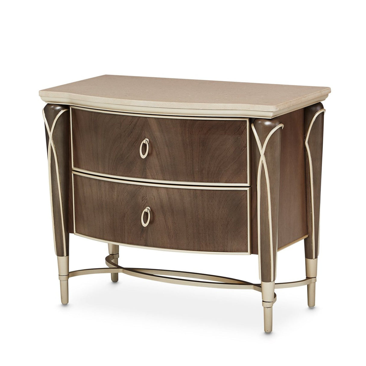 Michael Amini Villa Cherie Hazelnut Nightstand - Home Elegance USA