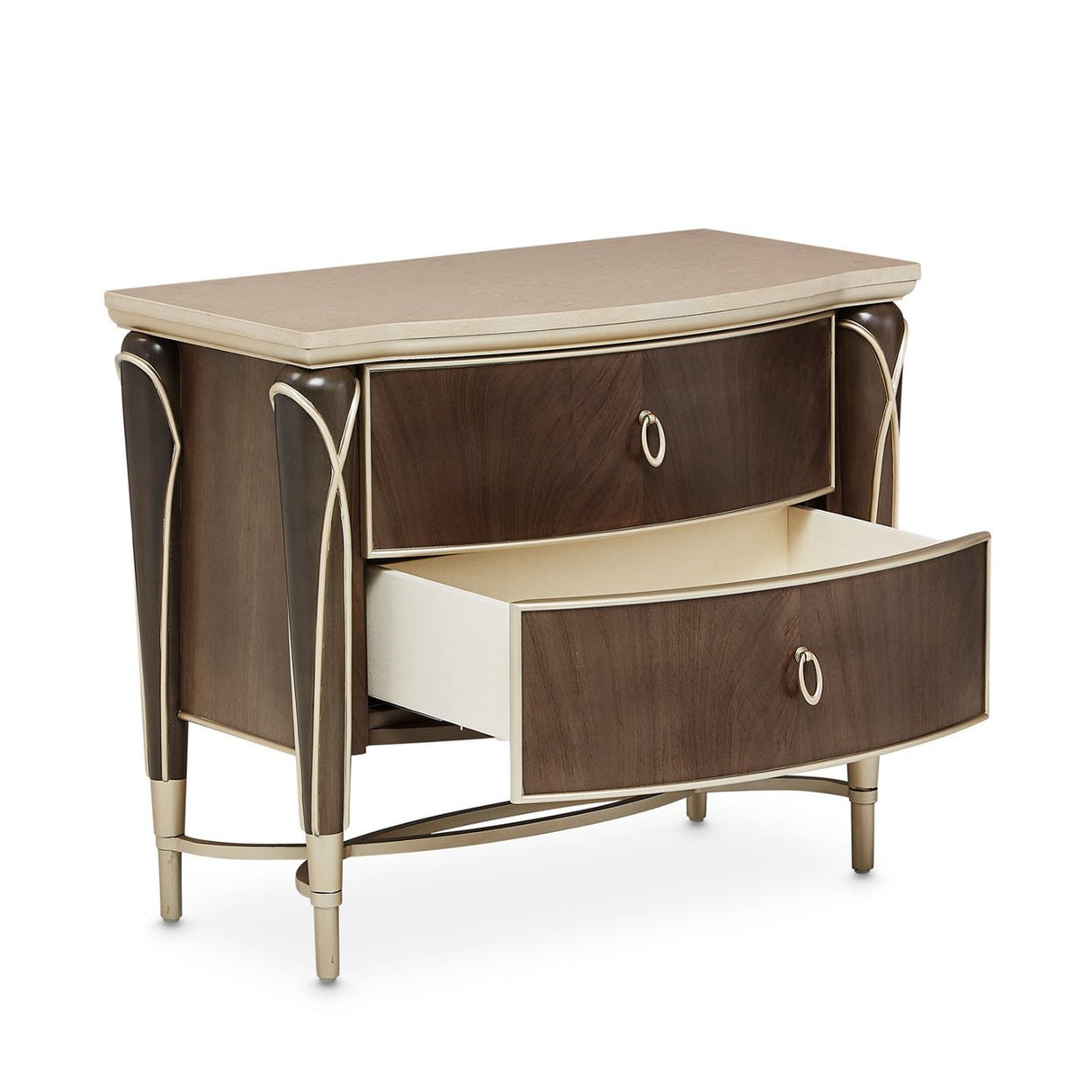 Michael Amini Villa Cherie Hazelnut Nightstand - Home Elegance USA