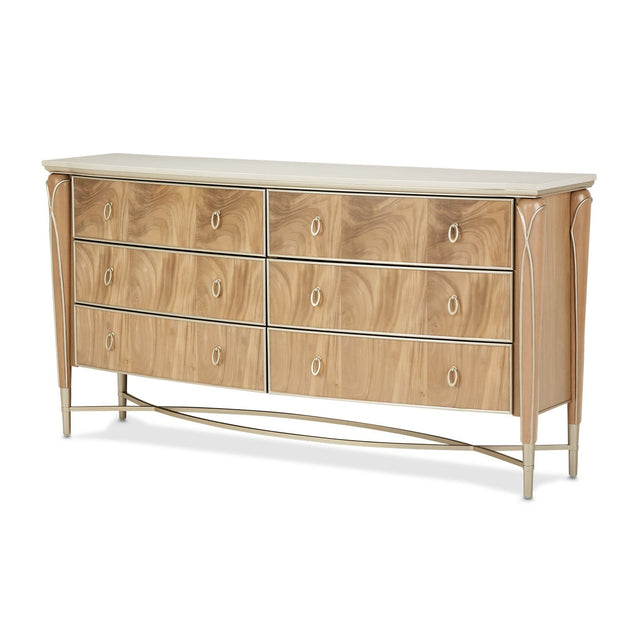 Michael Amini Villa Cherie Caramel Storage Dresser - Home Elegance USA