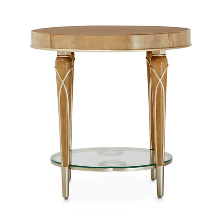 Michael Amini Villa Cherie Caramel End Table - Home Elegance USA