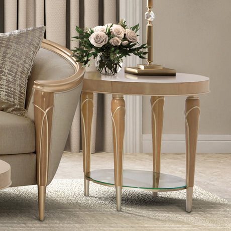 Michael Amini Villa Cherie Caramel End Table - Home Elegance USA