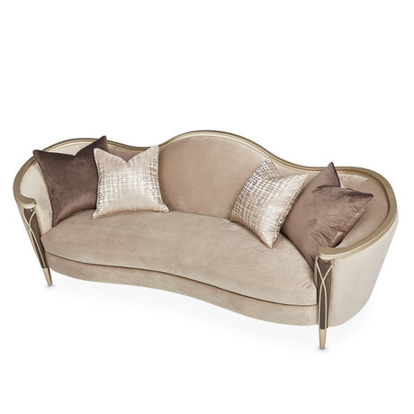 Michael Amini Villa Cherie Hazelnut Sofa - Home Elegance USA