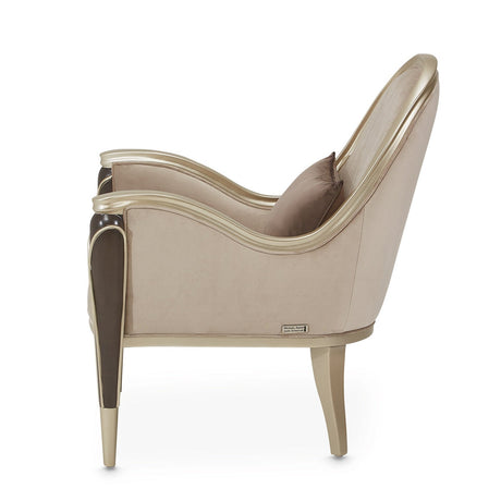 Michael Amini Villa Cherie Hazelnut Accent Chair - Home Elegance USA