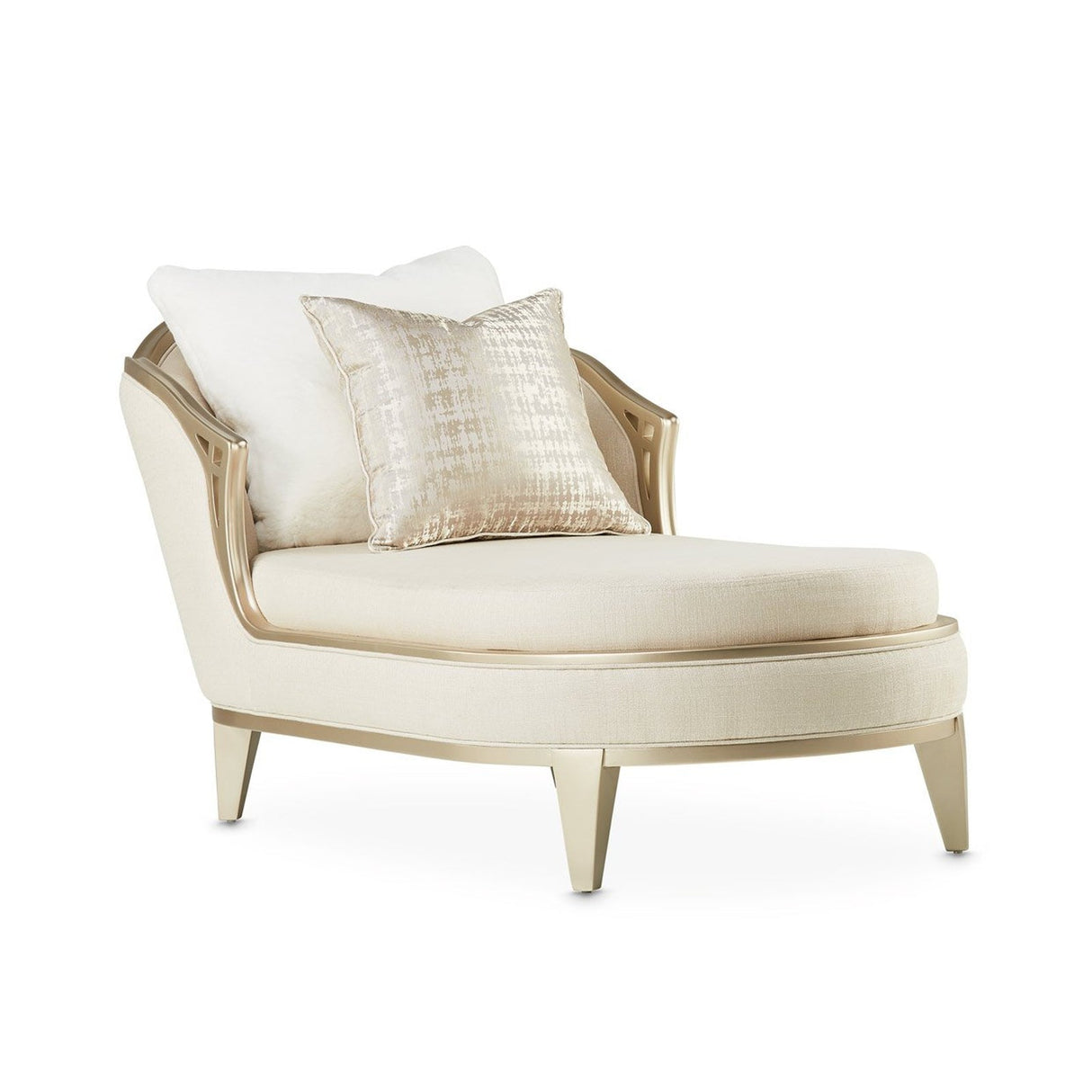 Michael Amini Villa Cherie Caramel Chaise - Home Elegance USA