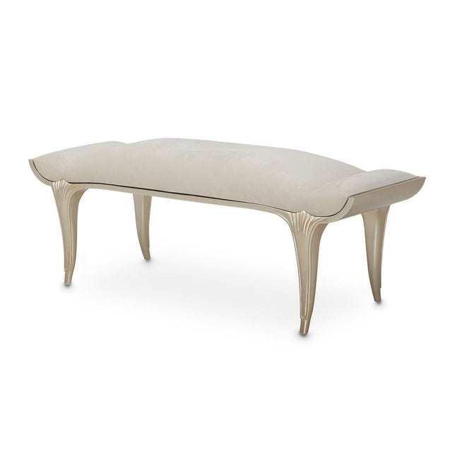 Michael Amini Villa Cherie Caramel Bed Bench - Home Elegance USA