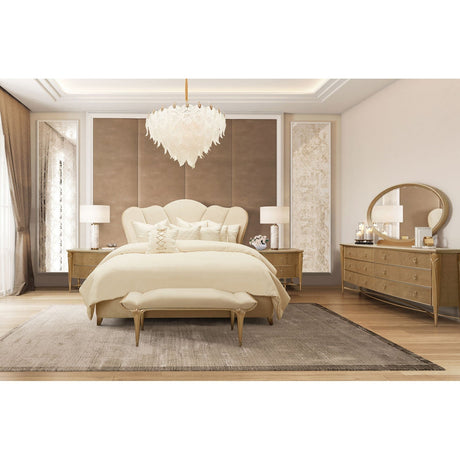 Michael Amini Villa Cherie Caramel Bed Bench - Home Elegance USA