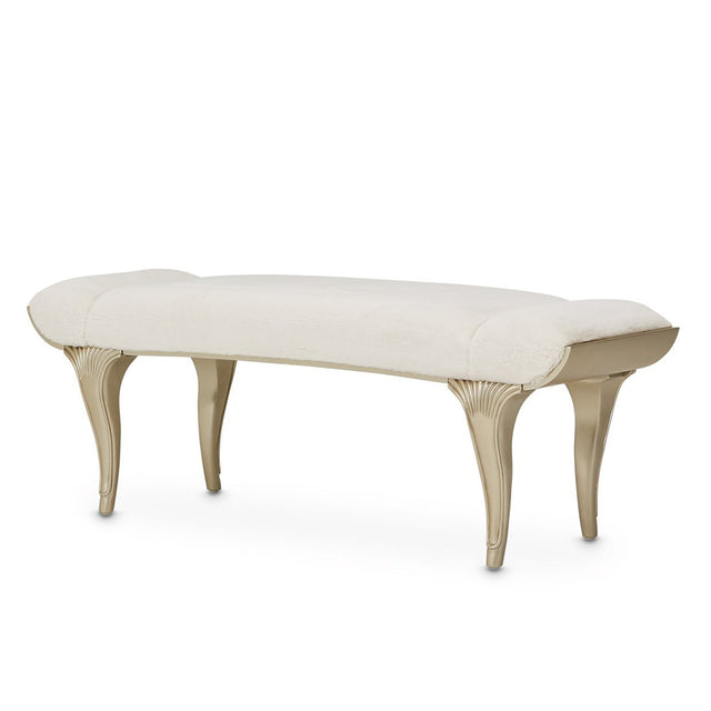 Michael Amini Villa Cherie Hazelnut Bed Bench - Home Elegance USA