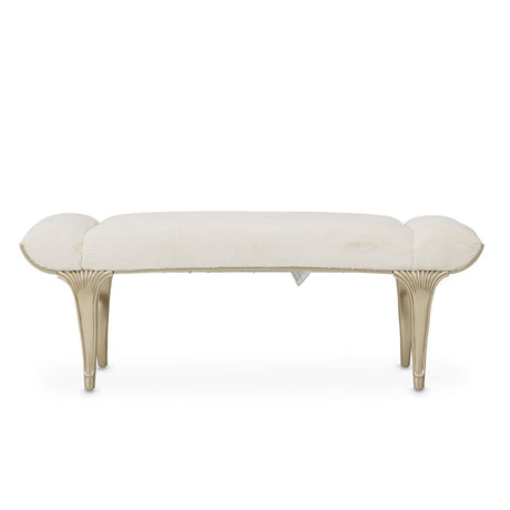 Michael Amini Villa Cherie Hazelnut Bed Bench - Home Elegance USA