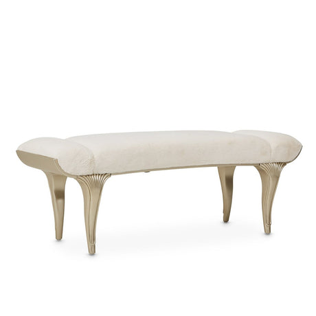 Michael Amini Villa Cherie Hazelnut Bed Bench - Home Elegance USA