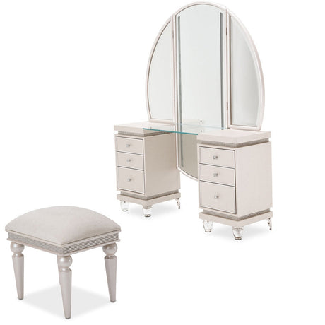 Aico Furniture - Glimmering Heights 3 Piece Vanity Set - 9011058-111-1068-1804