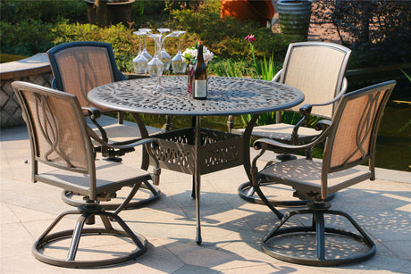 Round 4 - Person 48.03" Long Aluminum Dining Set