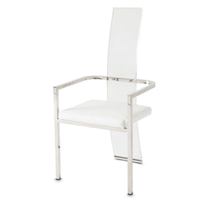 State St. Arm Chairs (Set of 2) Acrylic Back Satin White – AICO