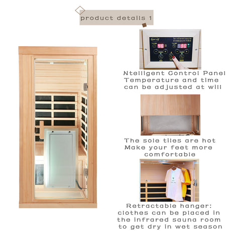 One person far infrared sauna room