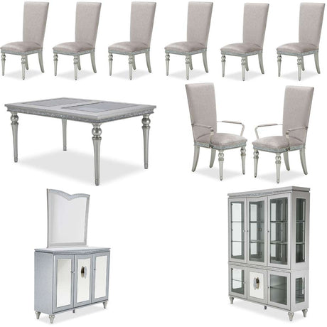 Aico Furniture - Melrose Plaza 12 Piece Rectangular Dining Room Set - 9019000-118-12Set