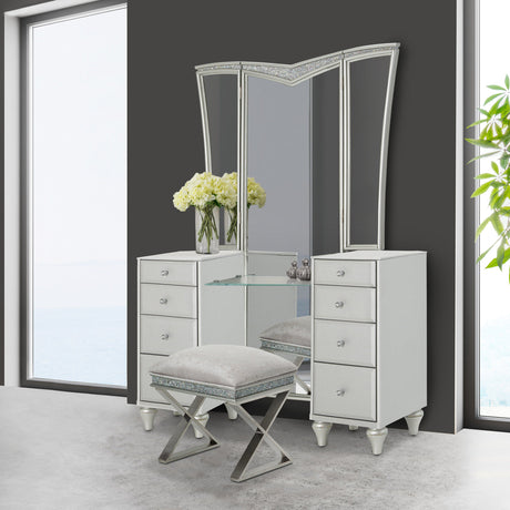 Aico Furniture - Melrose Plaza 3 Piece Vanity Set - 9019058-968-9804-118-3Set