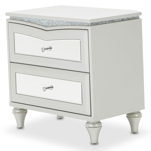 Michael Amini Melrose Plaza Upholstered Nightstand - Home Elegance USA