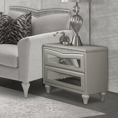 Michael Amini Melrose Plaza Upholstered Nightstand - Home Elegance USA