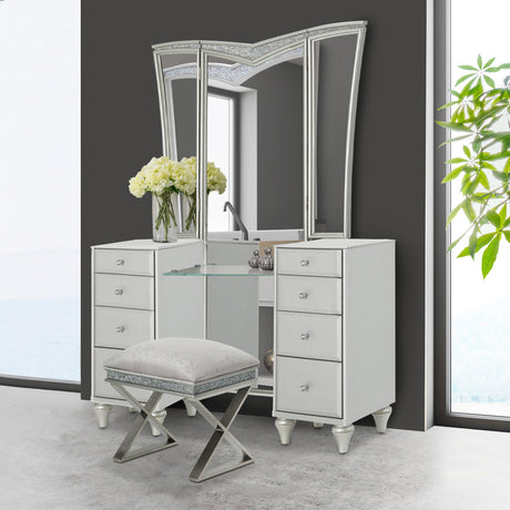 Aico Furniture - Melrose Plaza 3 Piece Vanity Set - 9019058-968-9804-118-3Set