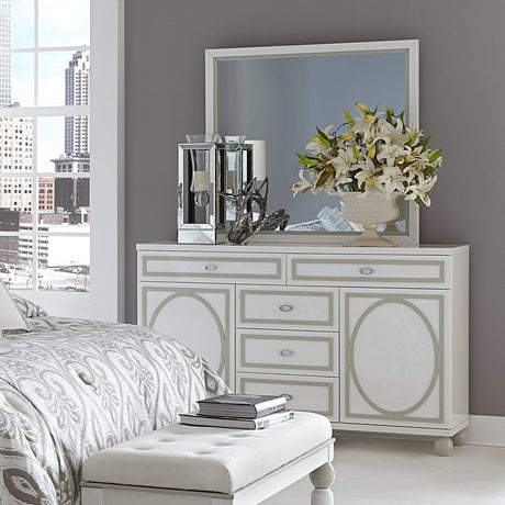 Aico Furniture - Sky Tower Dresser With Mirror - 9025650-60-108