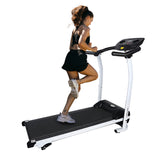 YSSOA High Performance Folding Treadmill, Workout Running Machine with LCD Display and Phone Slot, Compact Treadmill for Fitness Gym Exercise, White and Black.