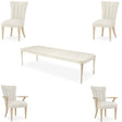 La Rachelle 5-Piece Rectangular Dining Room Set Medium Champagne — AICO Furniture
