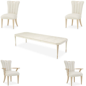 La Rachelle 5-Piece Rectangular Dining Room Set Medium Champagne — AICO Furniture