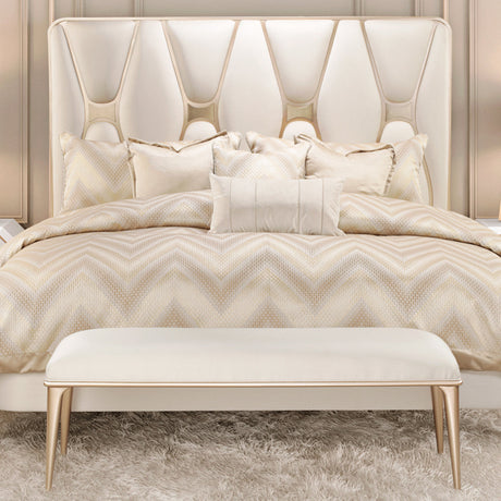 Aico Furniture - La Rachelle 3 Piece Queen Bedroom Set In Medium Champagne - 9034000Qn-136-3Set