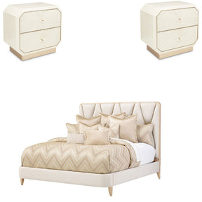 La Rachelle 3Pc Queen Bedroom Set Medium Champagne – Aico Furniture