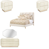 Aico Furniture - La Rachelle 5 Piece Queen Bedroom Set In Medium Champagne - 9034000Qn-136-5Set