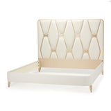 Aico Furniture - La Rachelle Queen Upholstered Panel Bed In Medium Champagne - 9034000Qn-136