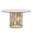 La Rachelle 54-Inch Round Dining Table with Glass Top and Chardonnay Pedestal – AICO Furniture