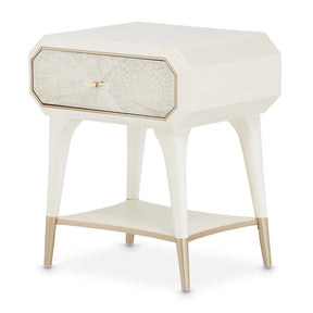 La Rachelle 1-Drawer Nightstand in Medium Champagne with Acrylic Pull – AICO