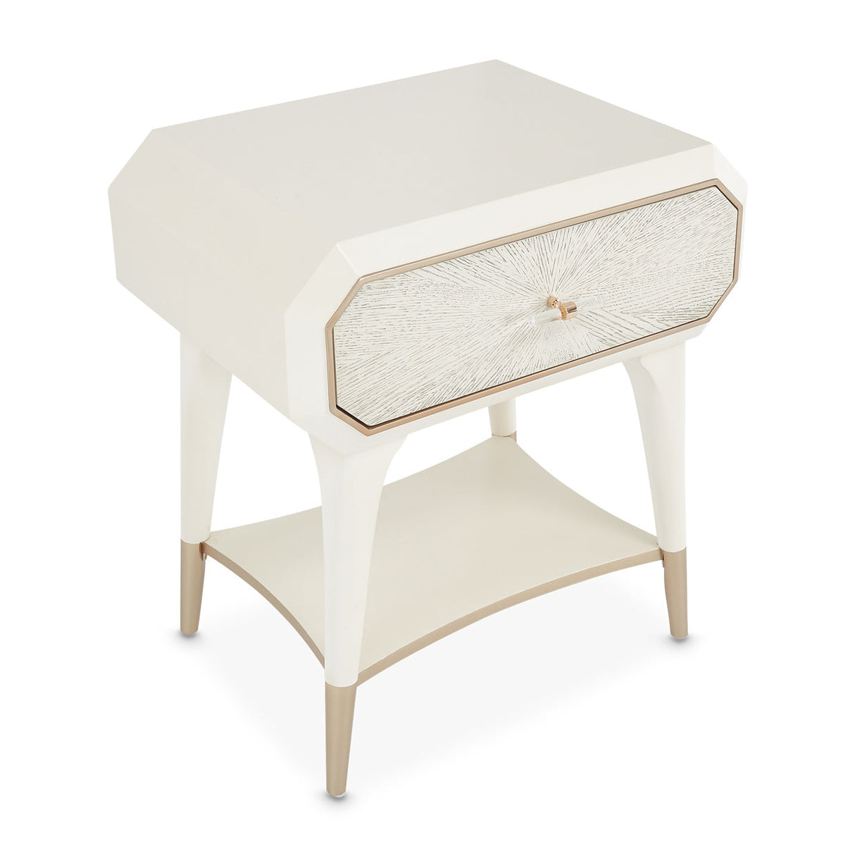 Aico Furniture - La Rachelle Accent Cabinet-Nightstand In Medium Champagne - 9034040-136