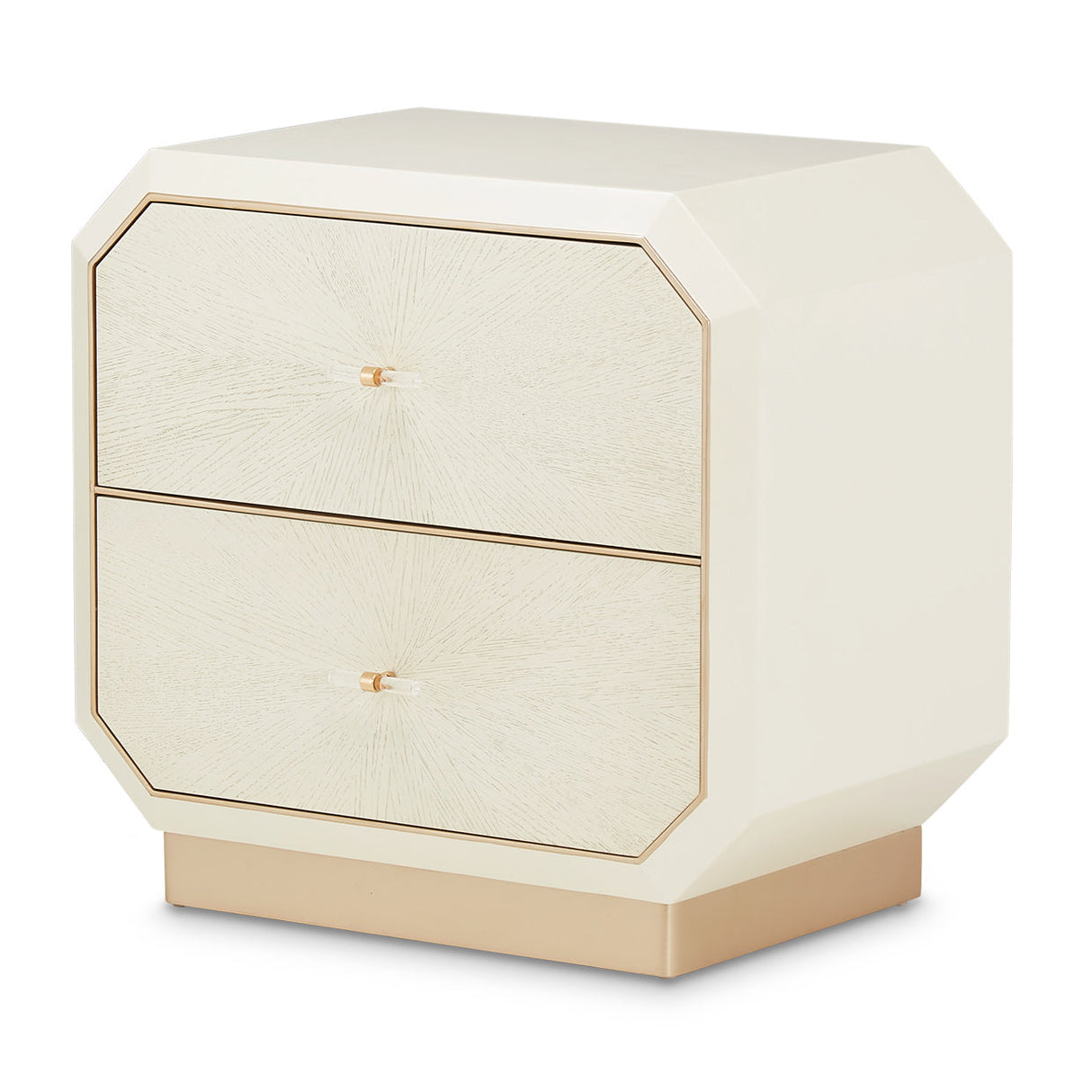 Aico Furniture - La Rachelle Accent Cabinet-Nightstand 2 Drawers In Medium Champagne - 9034042-136