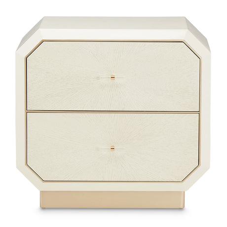 Aico Furniture - La Rachelle Accent Cabinet-Nightstand 2 Drawers In Medium Champagne - 9034042-136