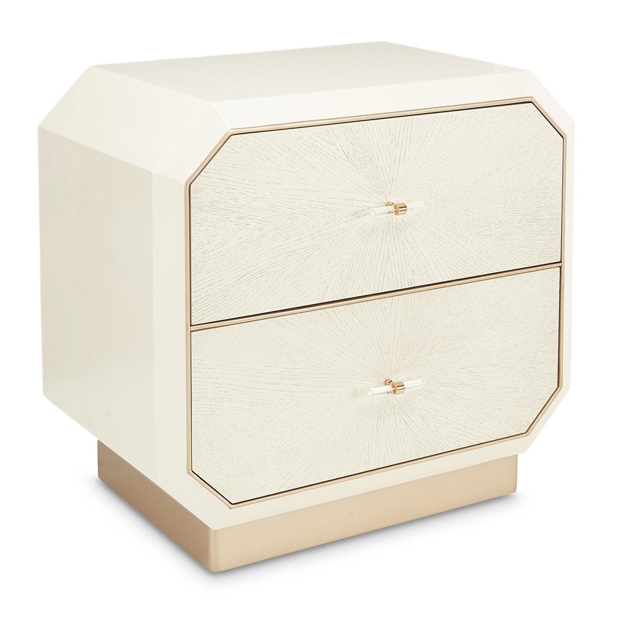 Aico Furniture - La Rachelle Accent Cabinet-Nightstand 2 Drawers In Medium Champagne - 9034042-136