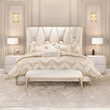 Aico Furniture - La Rachelle 3 Piece Eastern King Bedroom Set In Medium Champagne - 9034000Ek-136-3Set