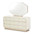 La Rachelle Storage Console- Dresser With Mirror In Medium Champagne - 9034050-260-136 - Aico Furniture