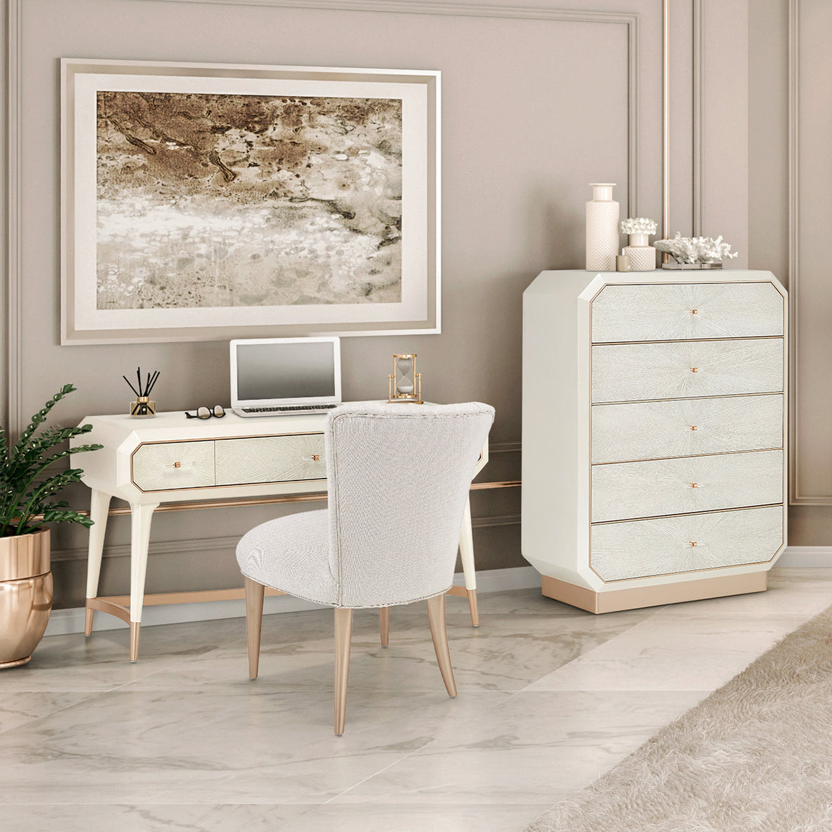 Michael Amini La Rachelle Vanity Desk - Home Elegance USA