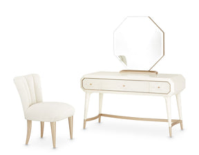 La Rachelle Vanity with Mirror & Chair in Medium Champagne – AICO Furniture