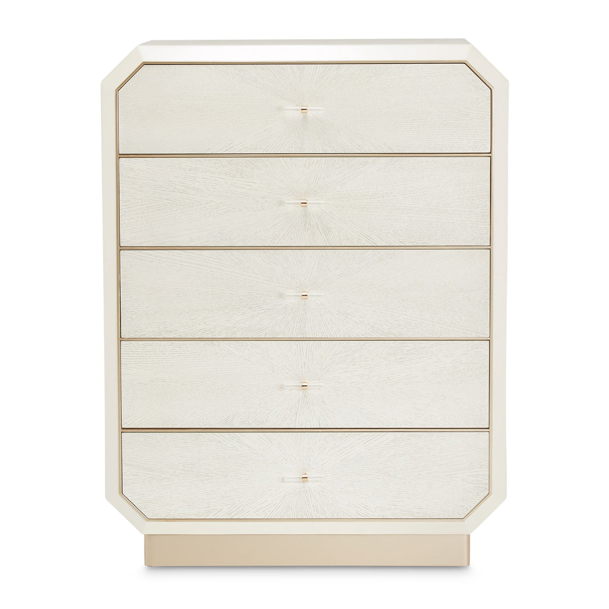 Aico Furniture - La Rachelle 5 Drawer Vertical Storage Cabinets-Chest In Medium Champagne - 9034070-136