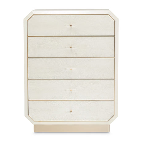 Aico Furniture - La Rachelle 5 Drawer Vertical Storage Cabinets-Chest In Medium Champagne - 9034070-136