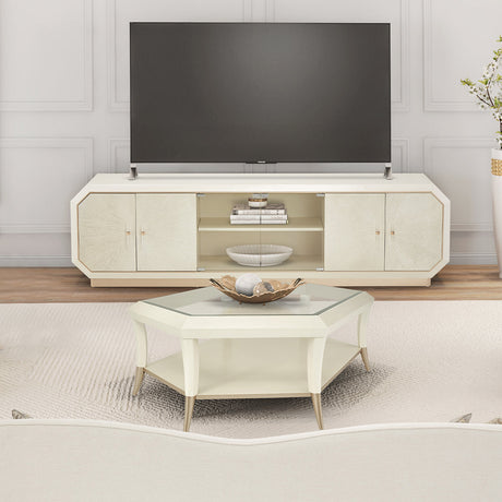 Aico Furniture - La Rachelle Media Cabinet In Medium Champagne - 9034081-136