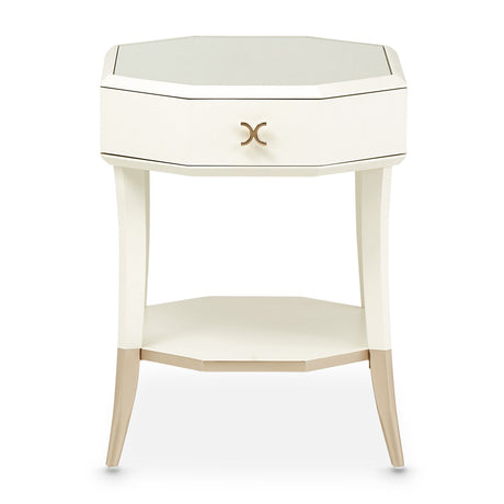 Aico Furniture - La Rachelle Octagonal End Table W/Drawer In Medium Champagne - 9034202-136