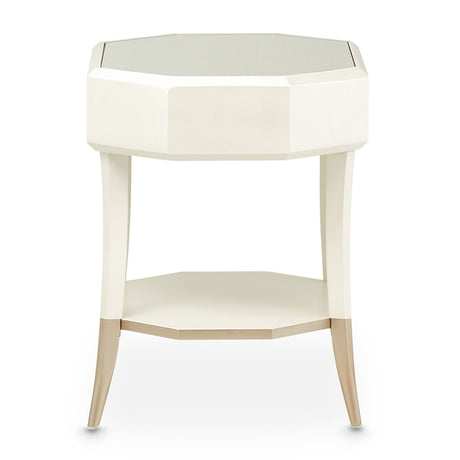 Aico Furniture - La Rachelle Octagonal End Table W/Drawer In Medium Champagne - 9034202-136