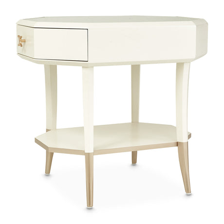 Aico Furniture - La Rachelle Octagonal End Table W/Drawer In Medium Champagne - 9034202-136