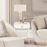 Aico Furniture - La Rachelle Octagonal End Table W/Drawer In Medium Champagne - 9034202-136