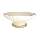 Aico Furniture - La Rachelle Round Scalloped Cocktail Table W/Glass In Medium Champagne - 9034204-136