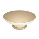 Aico Furniture - La Rachelle Round Scalloped Cocktail Table W/Glass In Medium Champagne - 9034204-136